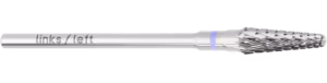 Komet Lens Form Sol Elli Çapraz Dişli Tungsten Karbür Akrilik Alçı Metal Lab Frezi H79EL