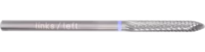 Komet Sol Elli Uzun Konik Çapraz Dişli Tungsten Karbür Akrilik Metal Lab Frezi H295EL